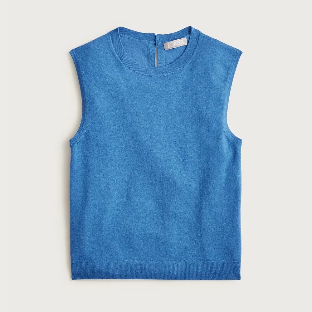 J. Crew Featherweight cashmere-blend cropped sweater shell, Size S, NWT
